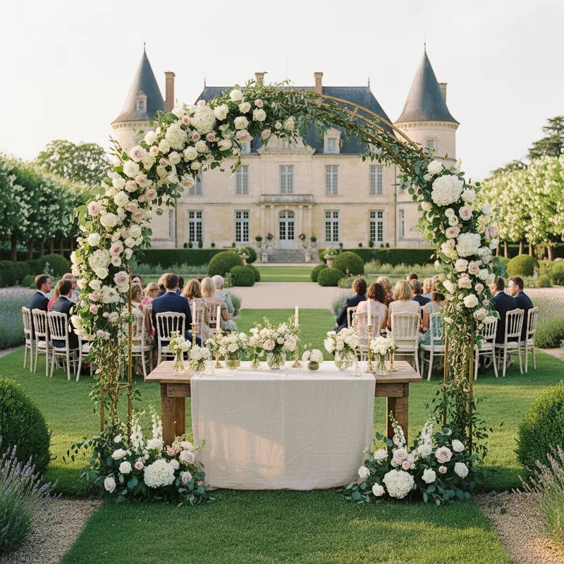 Tendances mariage 2026 : cérémonies en plein air et réceptions au château